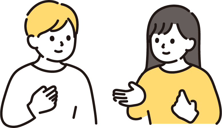 友人たちが楽しく話している様子