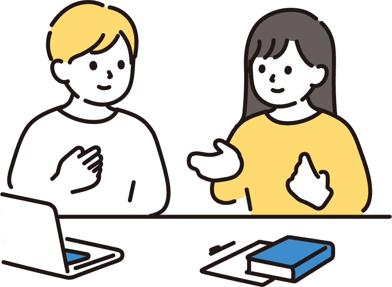 友人同士が会話している様子
